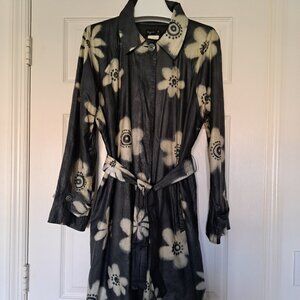 Agnes b. Paris Spring Floral Print Belted Coat Made in France VTG Size 3 FR